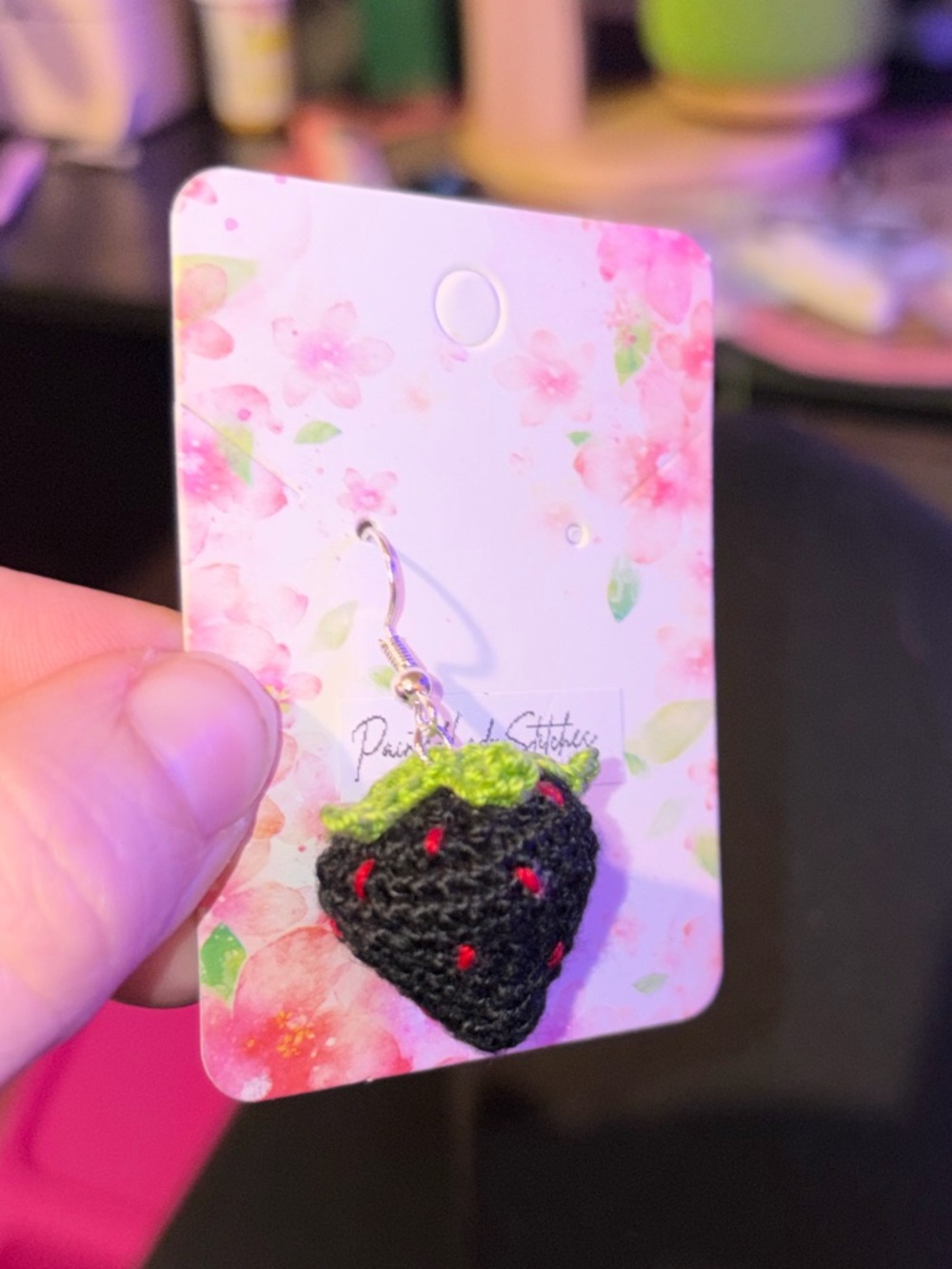 Handmade Void Strawberry Crochet Earrings